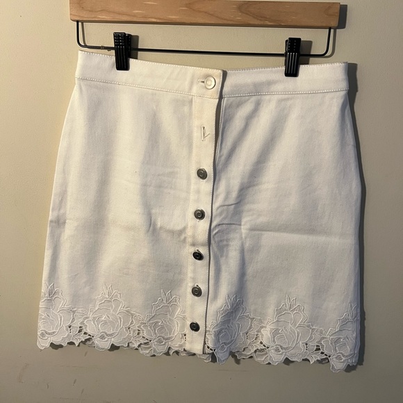 White Jean Skirt - Picture 1 of 5